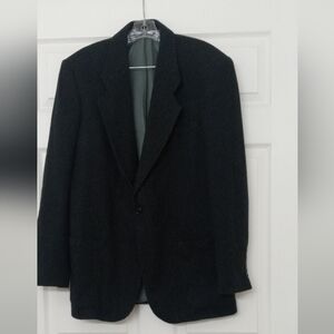 Yves Saint Laurent Charcoal and Gray Tweed Wool Jacket/Blazer